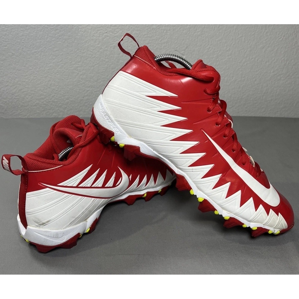 Nike‎ Alpha Menace Shark Football Cleats Red White Fast Flex Mens 12 878122-611